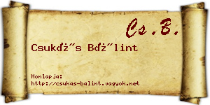 Csukás Bálint névjegykártya