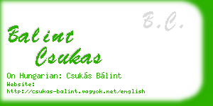 balint csukas business card