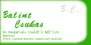 balint csukas business card